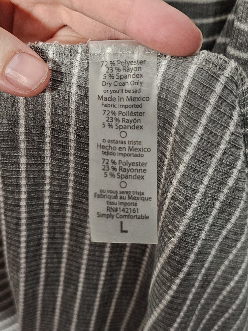 LuLaRoe Gray and White Striped Open Cardigan - Picture 5 of 7